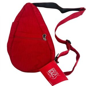 Ameribag red 17”microfiber healthy back bag‎ tote crossbody NWT